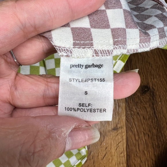 Pretty Garbage checkered oversized women’s long sleeve size S - Picture 4 of 5